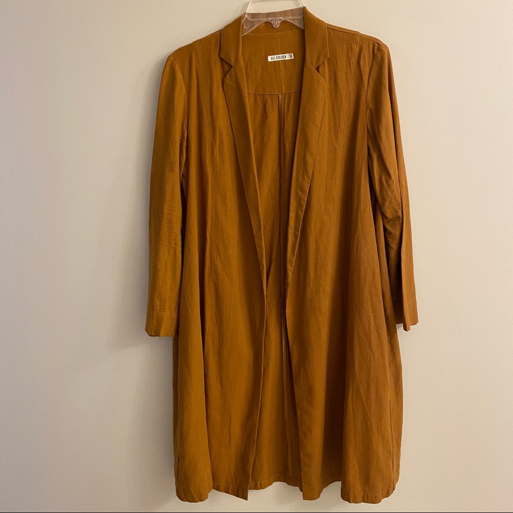 Ali Golden Mustard Silk Long Jacket